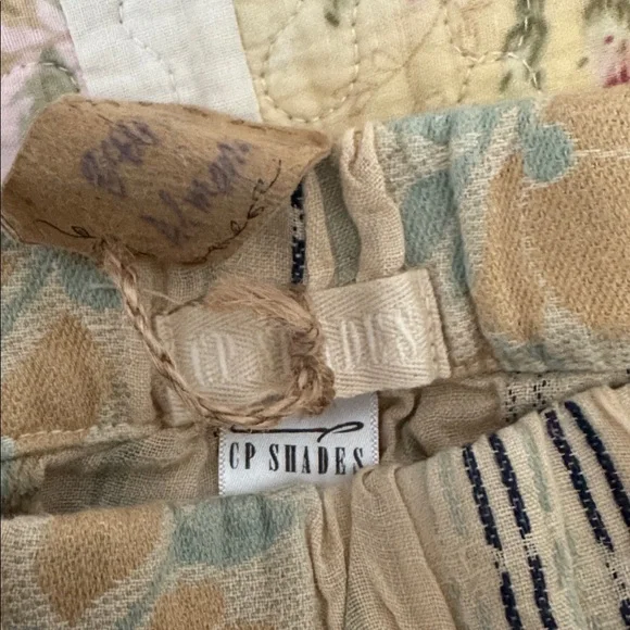 CP Shades Beige and Blue Patterned Women's Shorts - Picture 2 of 4